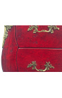 Large baroque dresser red elm Louis XV style, gold bronzes