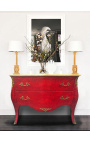 Gran vestidor barroco rojo elm Louis XV estilo, bronces de oro