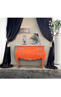 Barok kommode (kommode) af stil Louis XV orange og hvid top med 2 skuffer