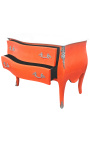 Barok kommode (kommode) af stil Louis XV orange og hvid top med 2 skuffer