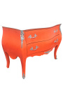 Barok stil Louis XV orange og hvid top med 2 skuffer