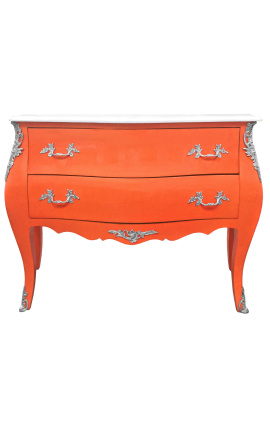 Barok stil Louis XV orange og hvid top med 2 skuffer