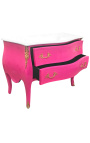 Barok kommode af stil Louis XV pink og hvid top med 2 skuffer