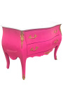 Barok kommode af stil Louis XV pink og hvid top med 2 skuffer