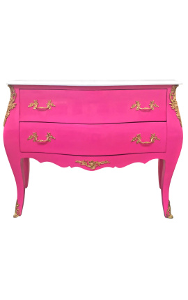 Barok stil Louis XV pink og hvid top med 2 skuffer