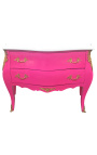 Barok kommode af stil Louis XV pink og hvid top med 2 skuffer