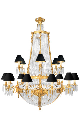 Veľmi veľký Napoleon III štýl lustr s 18 svetielkami