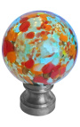 blown glass ball for banister multicolor blue style Murano