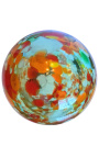 blown glass ball for banister multicolor blue style Murano