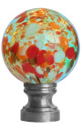 blown glass ball for banister multicolor blue style Murano