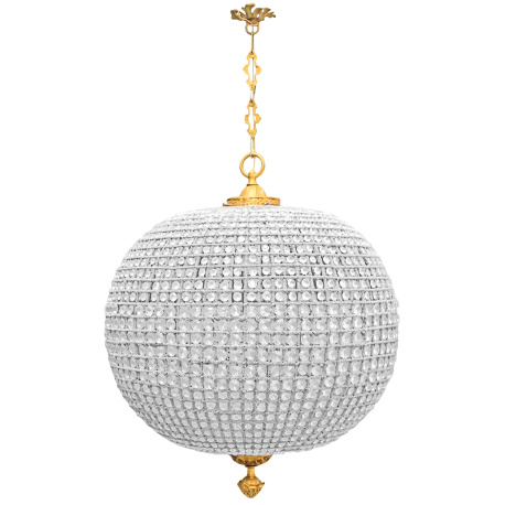 Huge chandelier ball glass with bronze decoration