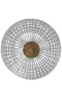 Grande lampadario a sfera con gocce in vetro trasparente con bronzi