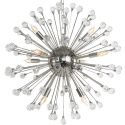 "Orion" chandelier in nickel-plaats staal en acryl glas