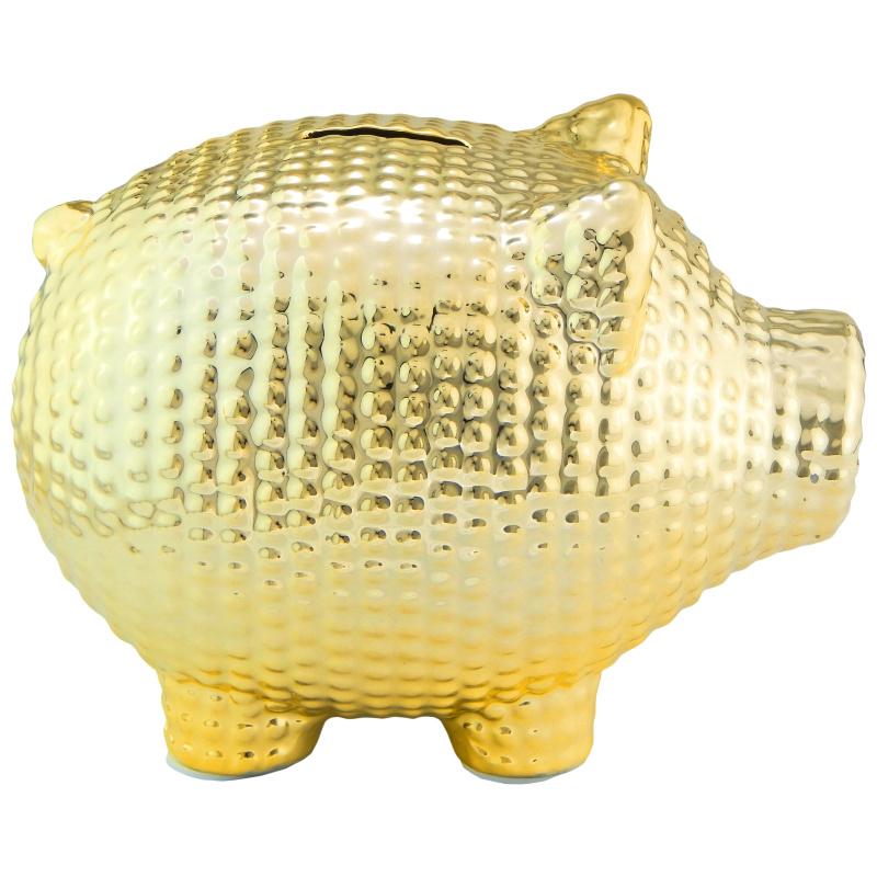 Ceramic Golden Piggy Bank