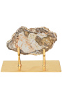 Gefossiliseerd hout op een gouden metalen standaard Model 2