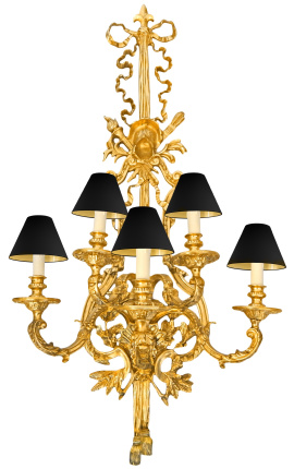 Obrovská bronzová nástenná lampa v štýle Napoleona III 120 cm