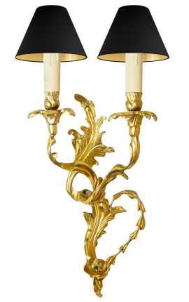 Stena svetlé bronzové zvitky akantus s 2 svetielkami