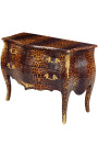 Barok kommode af stil leopard Louis XV med 2 skuffer og guld bronze