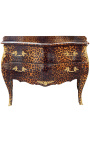 Barok kommode af stil leopard Louis XV med 2 skuffer og guld bronze