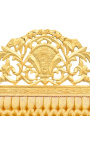  Barockes Kopfteil aus goldfarbenem Satinstoff und goldfarbenem Holz