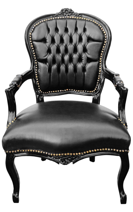Black Baroque Louis XV Chair