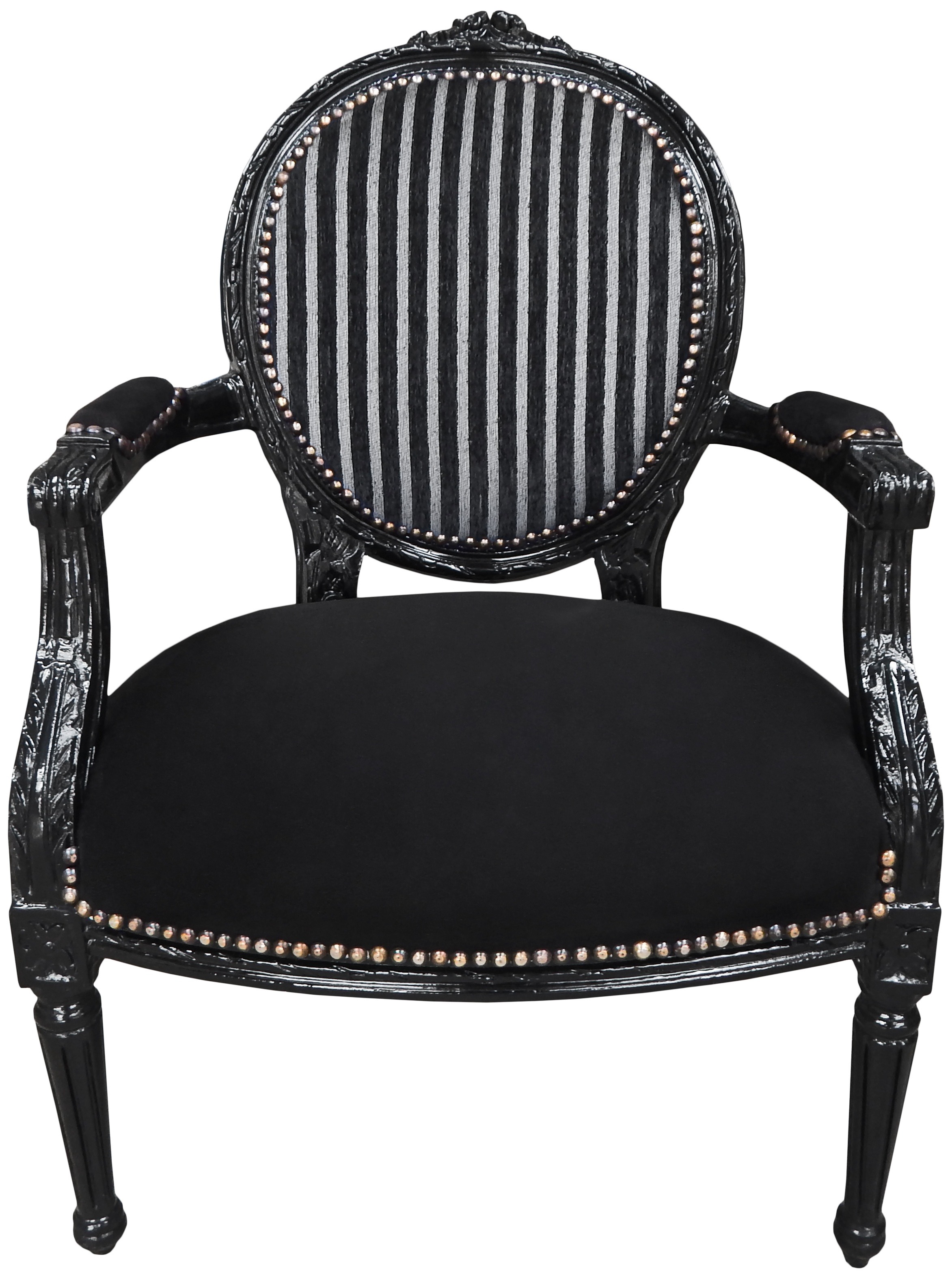 black white armchair