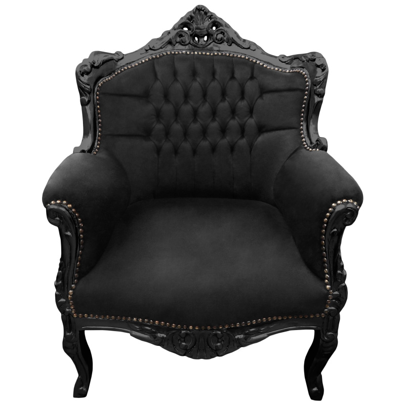 velvet black armchair