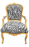 Barocker Sessel aus Zebra- und Goldholz im Louis-XV-Stil