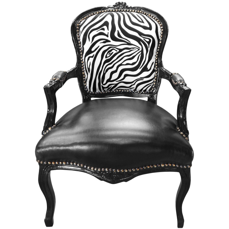 Black Baroque Louis XV Chair - Royalty Furniture Store