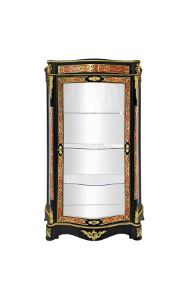 Boulle marketry vitrine sa stilom Napoleona III crno s bronzom