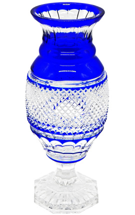 Grande vaso blu cristallizzato Corderoy stile Charles X