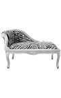 Louis XV chaise longue zebra tkanina a strieborné drevo