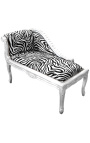 Louis XV chaise longue zebra tkanina a strieborné drevo