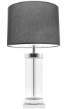 Table lamp kolom gevormd "Théia" in glas en zilver metaal