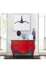 Gran vestidor barroco rojo elm Louis XV estilo, bronces de oro