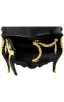 Credenza in stile barocco Louis XIV nero con bronzo oro