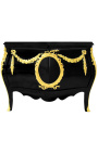 Credenza in stile barocco Louis XIV nero con bronzo oro