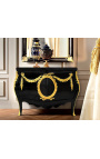 Credenza in stile barocco Louis XIV nero con bronzo oro