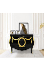 Credenza in stile barocco Louis XIV nero con bronzo oro