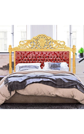 Baroque headboard "Gobelins" vörös szatén szövet és arany fa