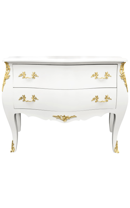 Convergeren Peuter Zwembad Barok dressoir van wit en goud brons in Lodewijk XV-stijl
