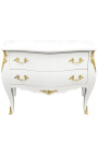 Comò barocco Louis XV stile bronzo bianco e oro