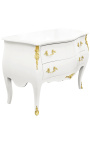 Comò barocco Louis XV stile bronzo bianco e oro