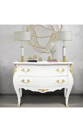 Comò barocco Louis XV stile bronzo bianco e oro