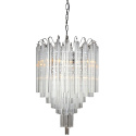 Chandelier "Livera" art Deco metaal en zwart glas pendanten