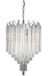 Chandelier "Livera" art Deco metall og svart glass pendants