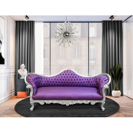 Royal Purple Velvet Bats Gothic Victorian Loveseat Sofa Custom Throne  Baroque Couch Vintage