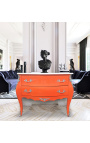 Barok kommode (kommode) af stil Louis XV orange og hvid top med 2 skuffer