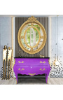 Barock Kleiderschrank mit Stil Louis XV lila und schwarzes oberteil mit 2 schubladen