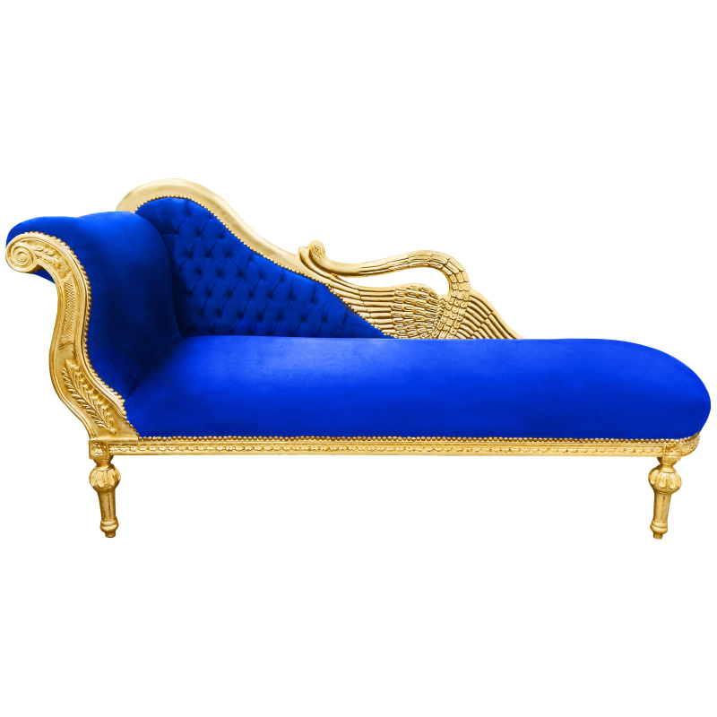 royal blue velvet chaise lounge